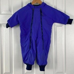 Vintage Eastern Mountain Sports Polartec Fleece full body snow suit 12/24 months